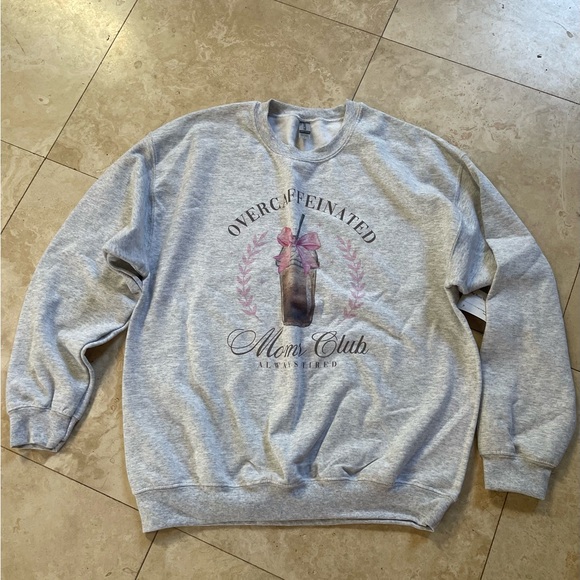 Women’s New  Over-caffeinated Mom Club Sweatshirt - Picture 1 of 4